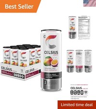 Mango Passionfruit Sparkling Energy Drink, 12oz Cans - Ideal Pre-Workout Boost