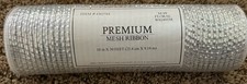 NEW Hobby Lobby Premium Deco Mesh Ribbon. 10 x 30 Silver Iridescent