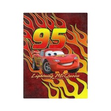 Disney Pixar Cars Lightning McQueen Fire Flames Fleece Blanket Throw