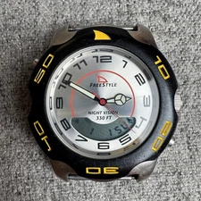 Vintage 1980s FREESTYLE Men’s 42mm Ana-Digi Quartz Watch Steel Black White Japan