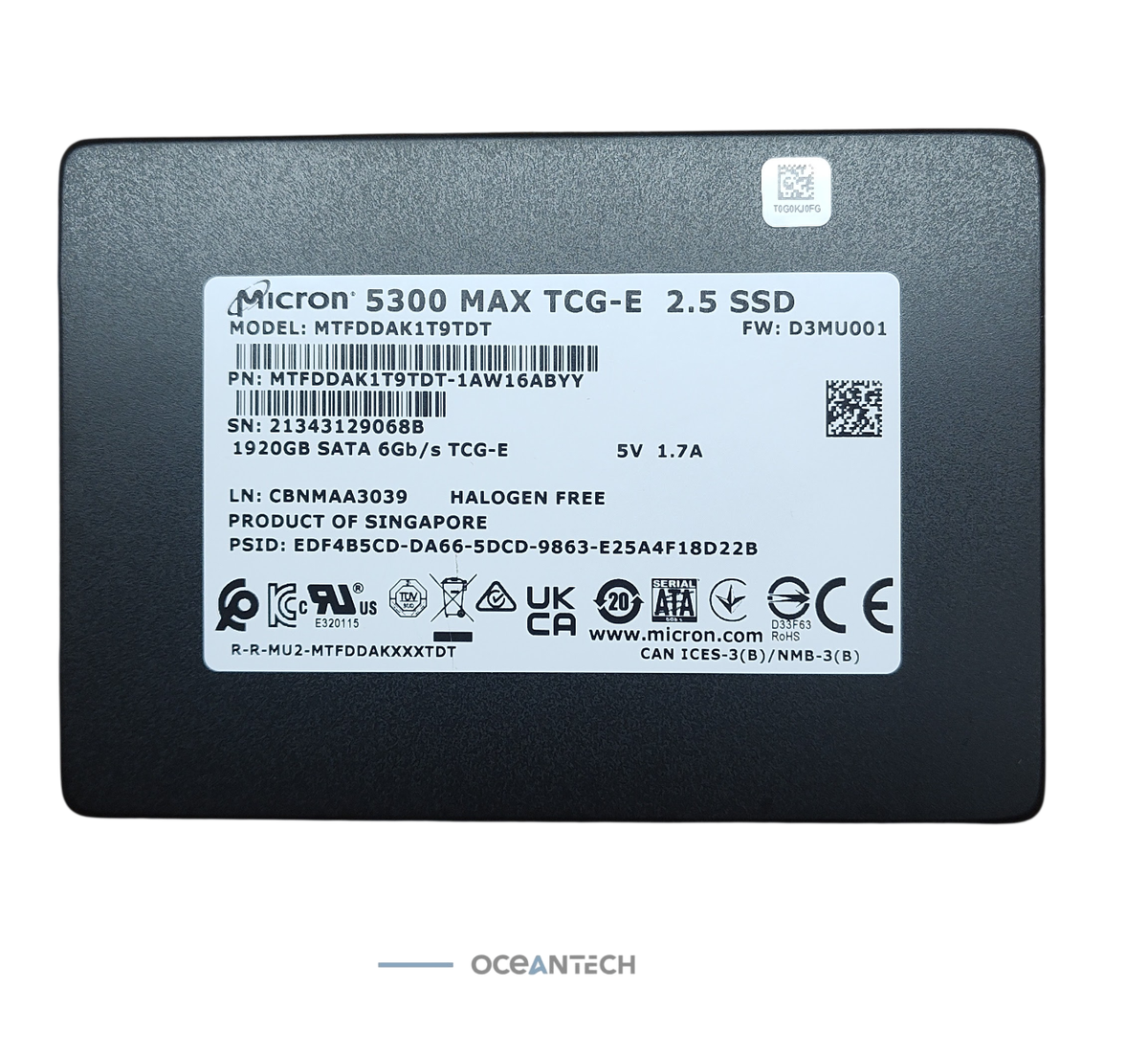 Micron 5300 MAX TCG-E 1.92TB MTFDDAK1T9TDT SATA 6Gb/s 2.5
