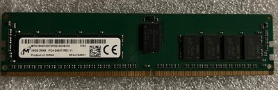 Micron 16GB 2Rx8 PC4-2400T-RE1-11 ECC REG Server Memory MTA18ASF2G72PDZ-2G3B1IG