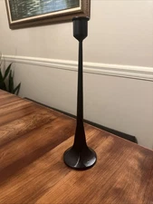 Tapered Iron Candle Stick Holders, Black 12.25” Tall straight