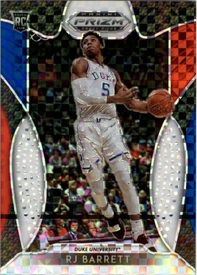 2019-20 Panini Prizm Draft Picks Prizms Red White and Blue #3 RJ Barrett /99 BSK
