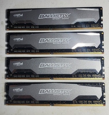 Crucial Ballistix Sport 32GB (4x8GB) DDR4 2400MHz CL16 Desktop RAM BLS8G4D240FSA