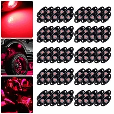 100pcs Red LED Rock Light Underbody Trail Rig Glow Lamp Offroad SUV Pickup Truck