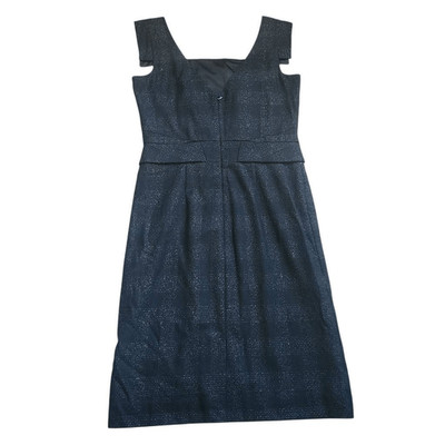 Club Monaco Kalista Dress 10 Wool Sheath Careerwear Black Silver New
