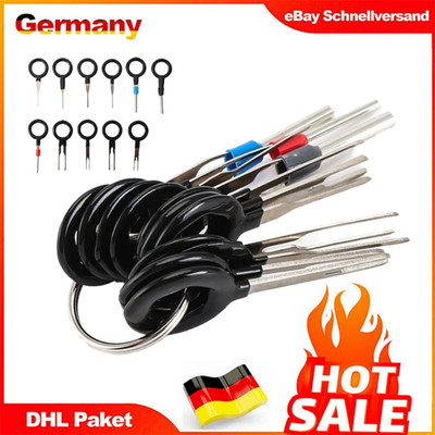 Entriegelungswerkzeug Set KFZ Stecker Auspinwerkzeug Pin Lösewerkzeug 11tlg DE