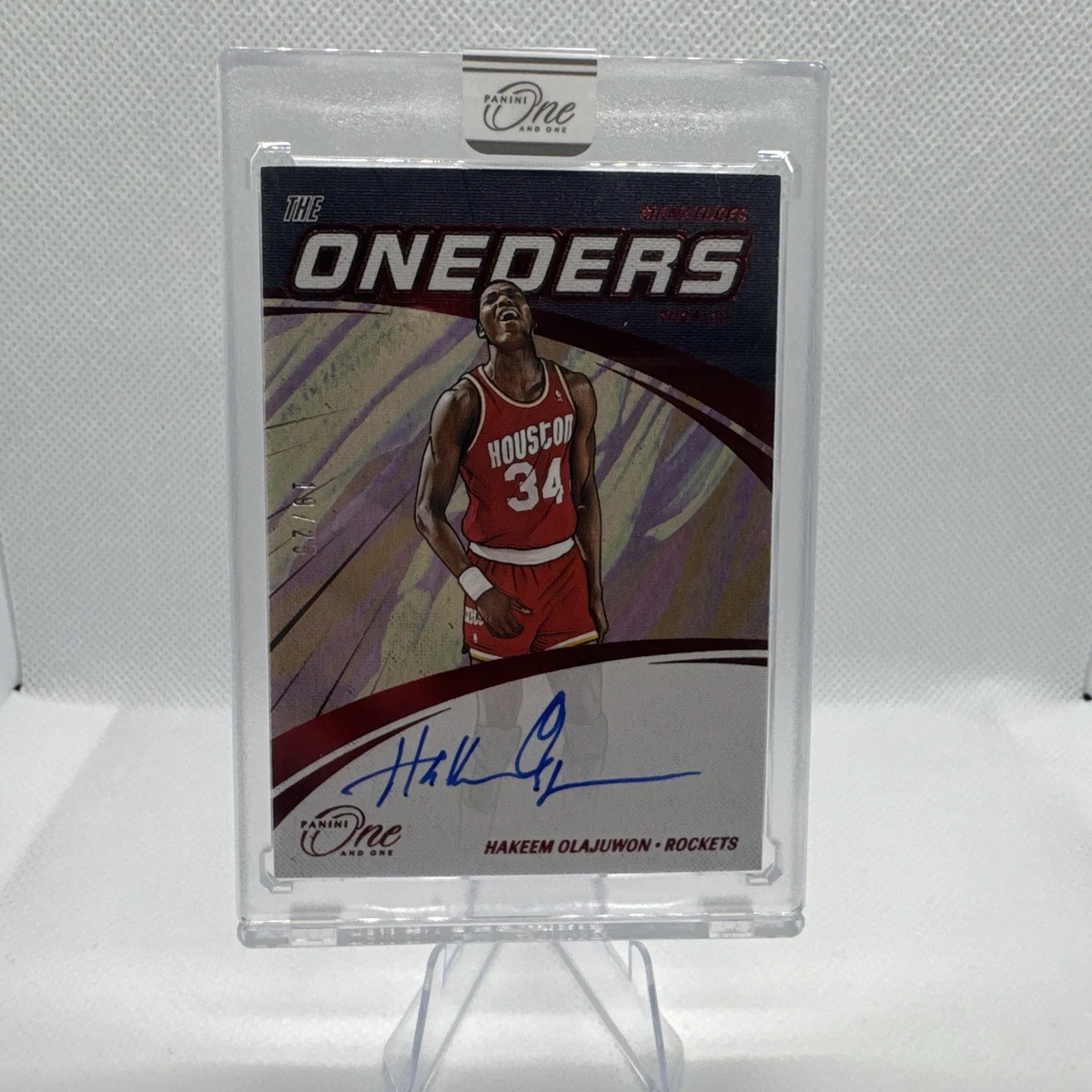 Panini Hakeem Olajuwon Basketball Autographed Sports Trading Cards