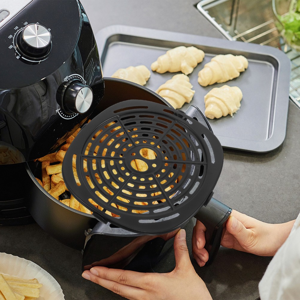  Air Fryer Plate: Grill Tray - Crisper Plate 18.5x18.5cm Nonstick Baking Pan for