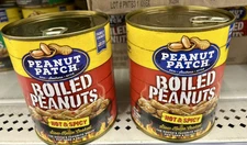 2 Cans Of Peanut Patch Hot And Spicy Boiled Peanuts  25 Oz Can Snack
