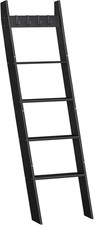 Wall Mount Blanket Ladder Towel Rack 5-Tier Storage Living Room Bedroom Black