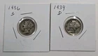 Exceptional:1936s And 1939d Mercury Dimes# SILVER#