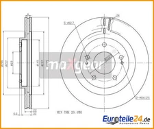 2pcs brake disc Maxgear 19-2445 for Mitsubishi