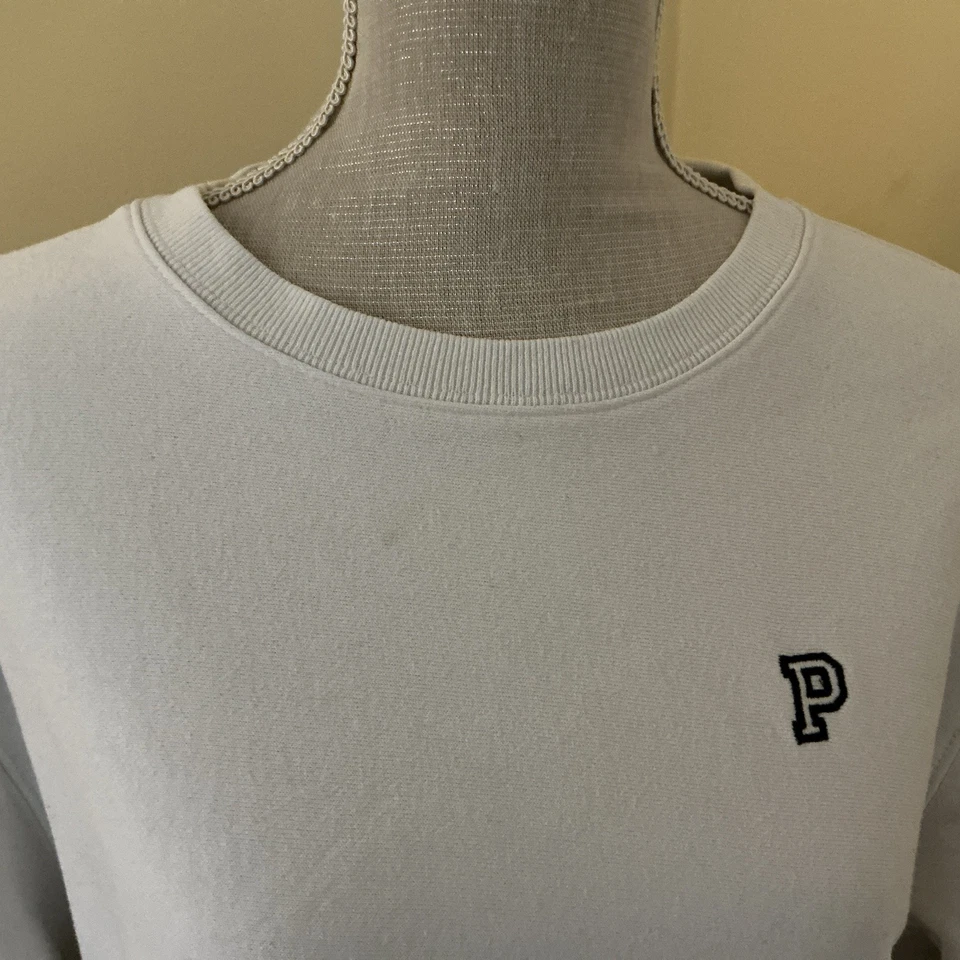 Women’s Victoria's Secret Pink White medium Sweatshirt college style jumper - Image 3 of 4