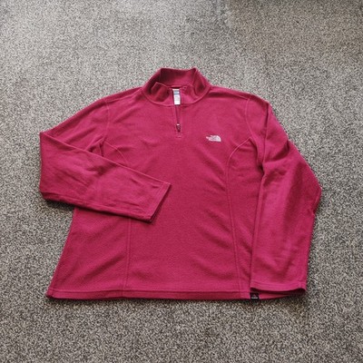 The North Face Fleece Damen XL X-Large Pink Polartec Quarter Zip Outdoor Wandern