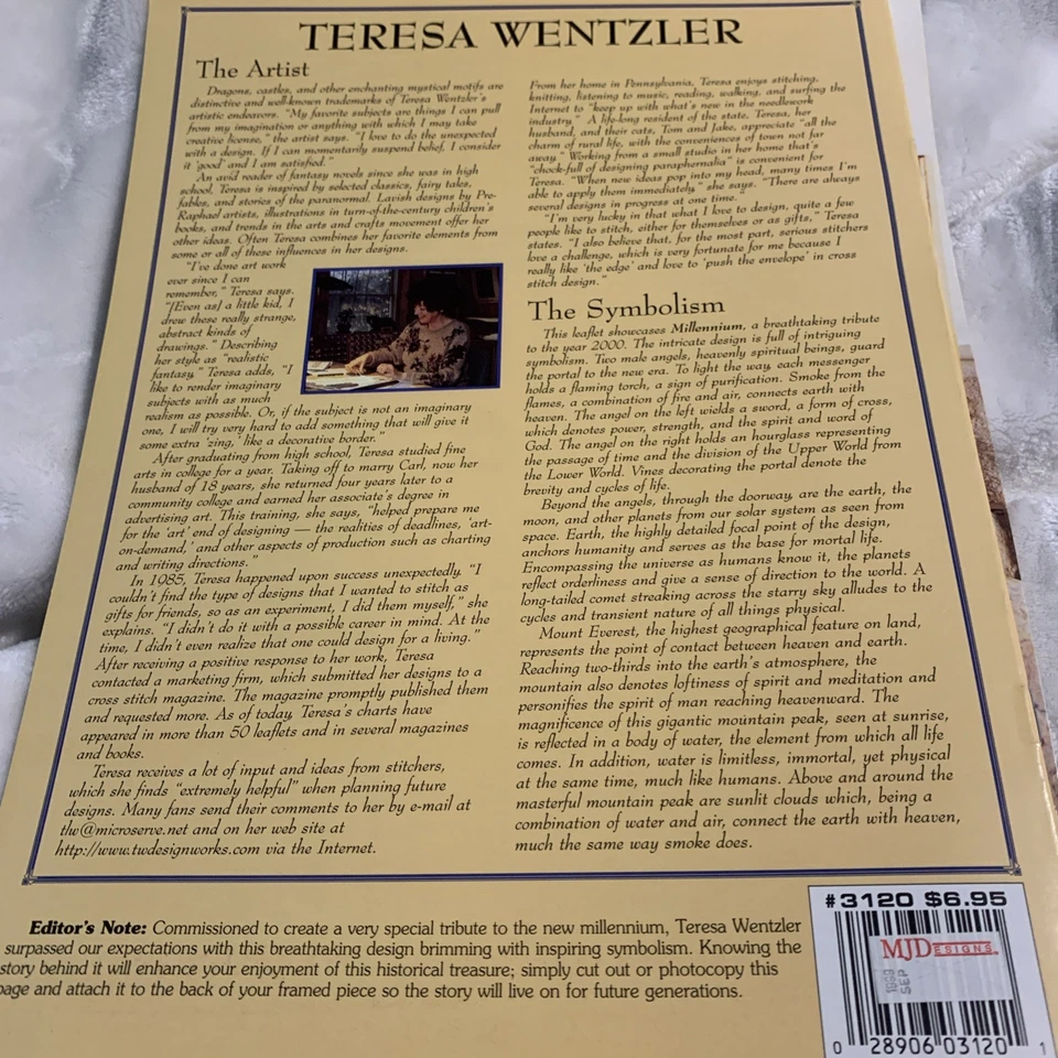 Leisure Arts Teresa Wentzler Millennium Angels Cross Stitch Pattern - Image 3 of 4