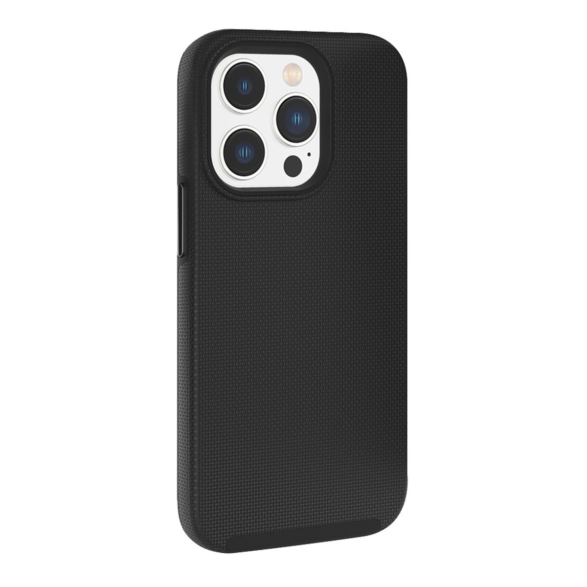 Coque iPhone 14 Pro rigide antichoc double couche en silicone noir et polycarbonate