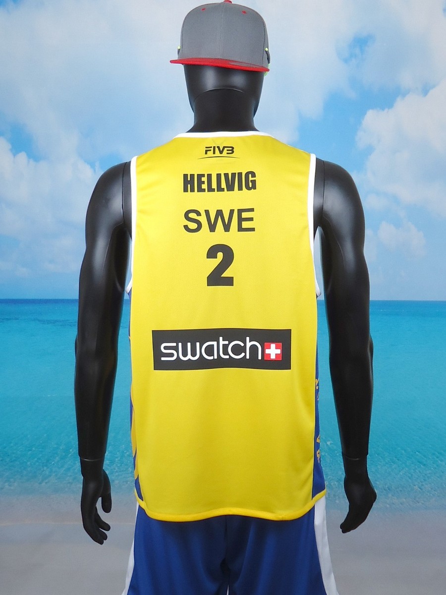 Beach Volleyball Jersey Yellow ÅHMAN/HELLVIG Sweden Size S, M, L