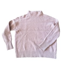 Vince Women's Medium Cashmere Merino Wool Sweater Pink Mock Neck Pullover