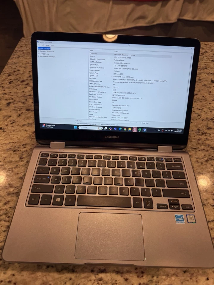 Portátil Samsung 7 Spin 2 en 1 13,3" con pantalla táctil - plateado Foto 4 de 4