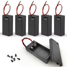 VWEICYY 6PCS 9V Battery Holder,9 Volt Holder 2.64 1.26 0.83, black