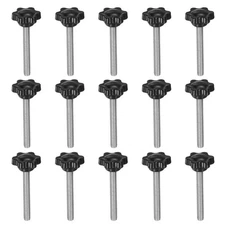 15pcs Star Knobs M6 x 50mm 304 Stainless Steel Stud 25mm 6-Star Head Thumb Screw