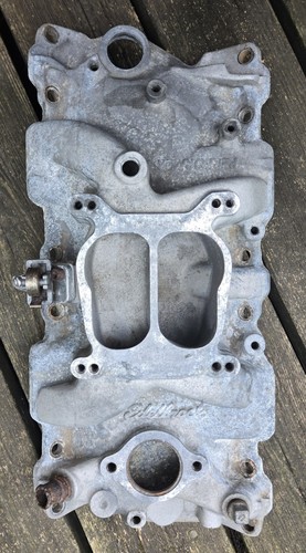 Vintage Edelbrock Small Block Chevy Aluminum Intake Manifold 2101 Dual Plane - Picture 14 of 16