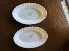2 Arcopal France Victoria 8-3/4” Vintage Oval Relish Serving Dishes