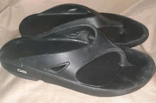 Oofos Unisex Original Recovery Sandals Mens 11 Womens 12 Black Thong Flip-Flop