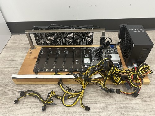 Crypto Mining Rig Chassis w/ ASUS ATX BTC-T37 Motherboard, 2000w PSU, & 3 Fans