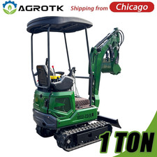1-Ton Mini Excavator Tracked Crawler 13.5 HP B&S Gas Engine w/ Hydraulic Thumb