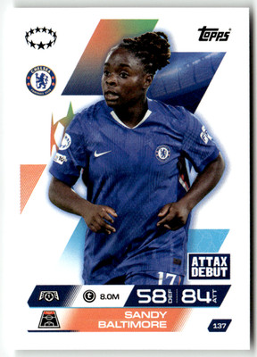 Topps Match Attax CL Extra 2025-26 No. 137 Sandy Baltimore Debut