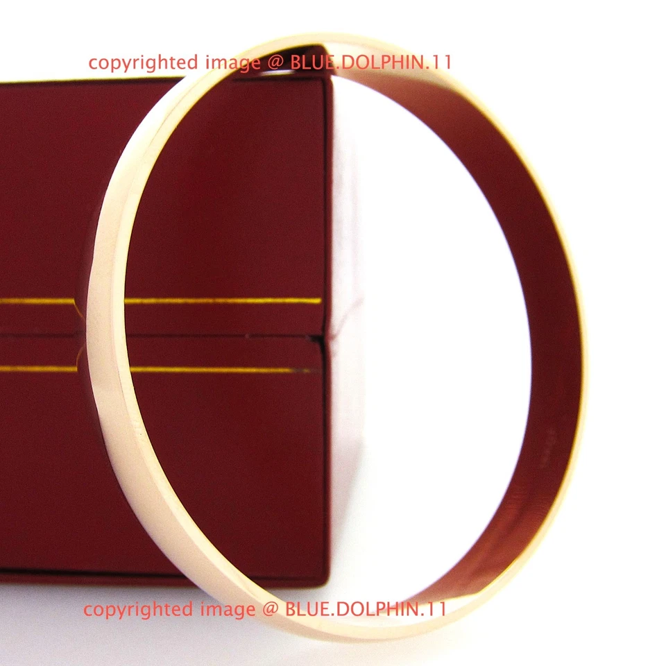 Real Women's Solid 18k Rose Gold GF Round Plain Bangles Bracelet For Her Gift - image 4 of 4