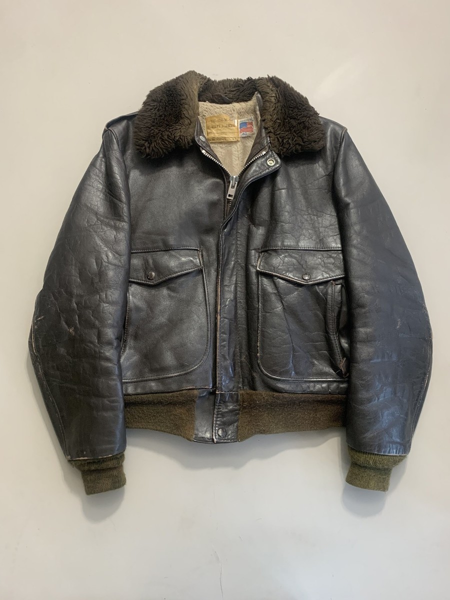 1960s Schott 674 Brown Cowhide Leather Flight Jacket Large | eBay