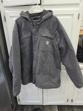 Carhartt Relaxed Fit Men s Size 3XL Black Sherpa Lined Hooded Utility Jacket