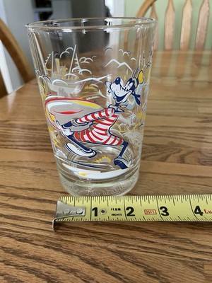 Disney Goofy Typhoon Lagoon Clear Tumbler Drinking Glass w/ Color Graphics