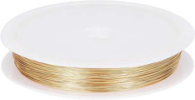 Schmuckdraht 28 Gauge 0.3 mm 50 Meter Basteldraht 18 Karat Vergoldet 5m Rund Pol