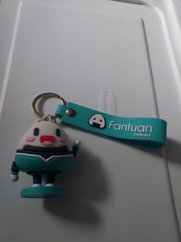 Fantuan Delivery Mascot Keychain 3D Rubber Key Ring Purse Bag Backpack Hanger