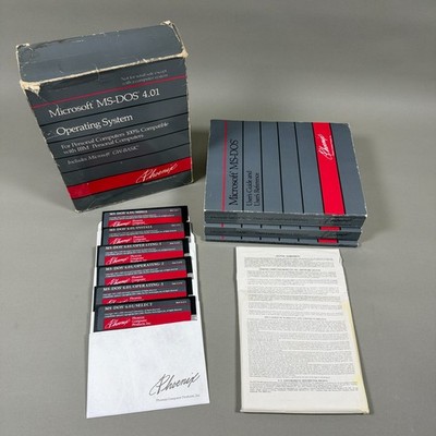 Microsoft MS-DOS 4.01 Phoenix OEM 1988 5.25'' Floppy Box Manuals GW-BASIC
