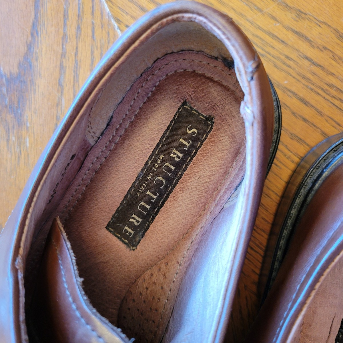Structure Men\'s Brown Leather Lace-Up Oxfords Square Toe Made in Italy 9.5 Cap toe Italian Shoes | Calzoleria Toscana Cayenne Calf  main image 2