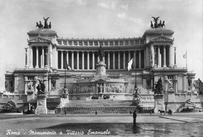 Monument to King Victor Emanuel in Rome Historic Old Photo