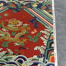 Vintage NOS 1984 GP and J Baker "Lung Pao" Dragon Motifs Design 4 Yards + x 56"