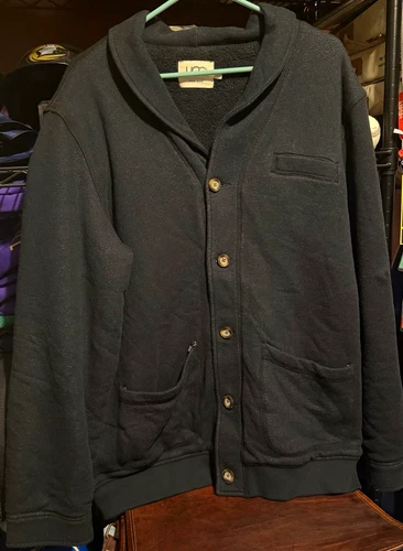 UGG Men's Large Black Button-Front Fleece Lined Jacket - product listing photo