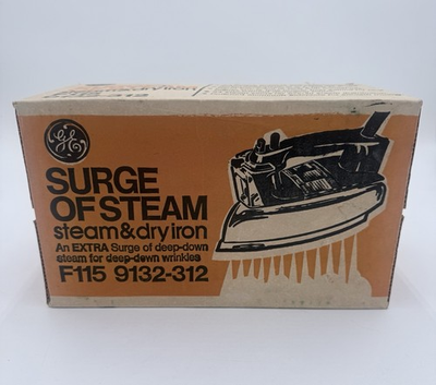 #ad Vintage GE F115 Surge of Steam Steam amp; Dry Iron SEALED NEW IN BOX $75.00