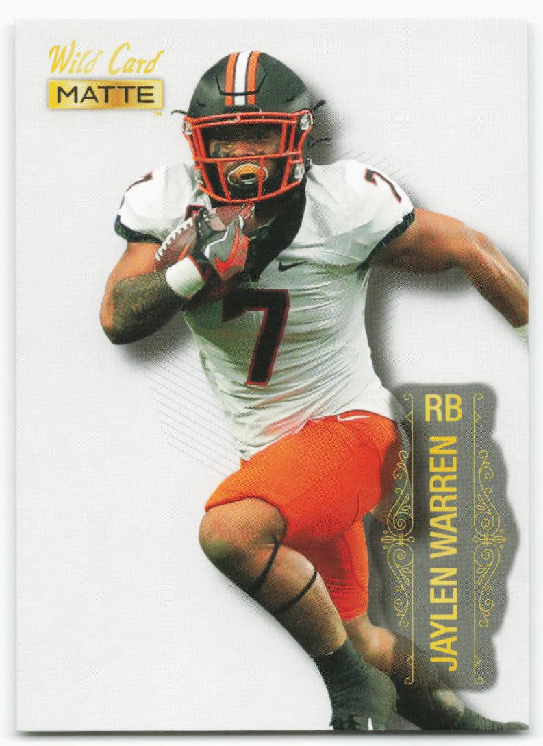 2022 Jaylen Warren Wild Card Matte White Rookie - Pittsburgh Steelers