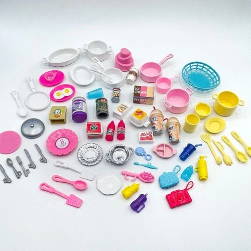 Vintage Barbie Dreamhouse Miniature Accessories Food Kitchen Mini Trinket Lot