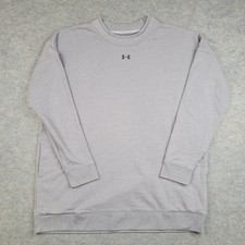 Under Armour Sweatshirt Mens XL Gray Threadborne Fleece Pullover Pockets Logo