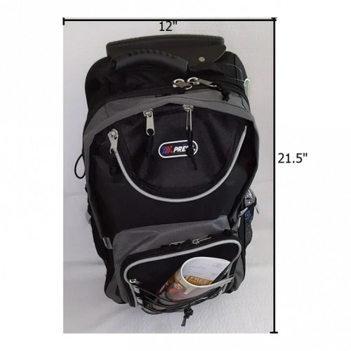 Handgepäck Rucksack mit Rollen Rollrucksack Reiserucksack - Schwarz - Bild 5 von 17