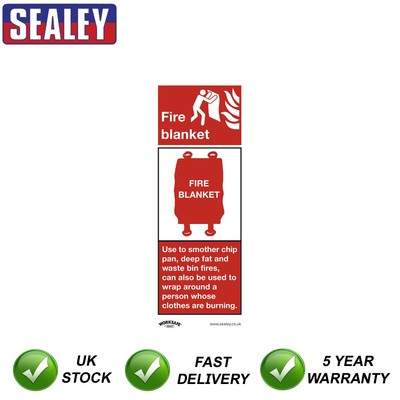 Sealey Worksafe �� Feuerwehrdecke Sicherheitsschild selbstklebend Vinyl 10er Pack SS53V10